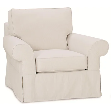 Traditional Swivel Chair with Slipcover